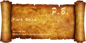 Part Béla névjegykártya